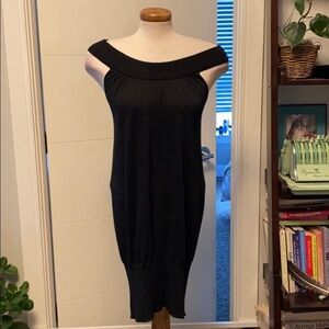 Black sparkly Low shoulder Dress